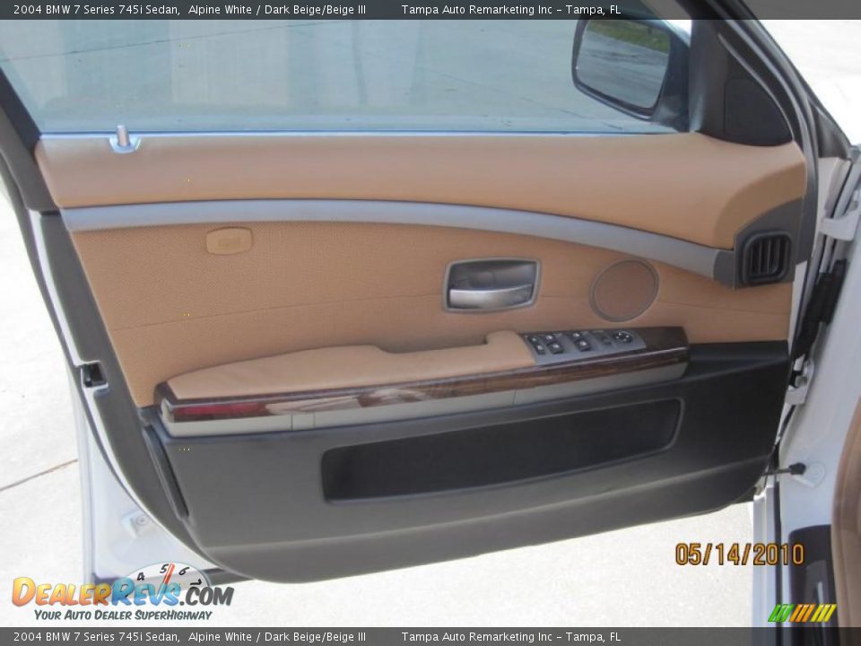 2004 BMW 7 Series 745i Sedan Alpine White / Dark Beige/Beige III Photo #14