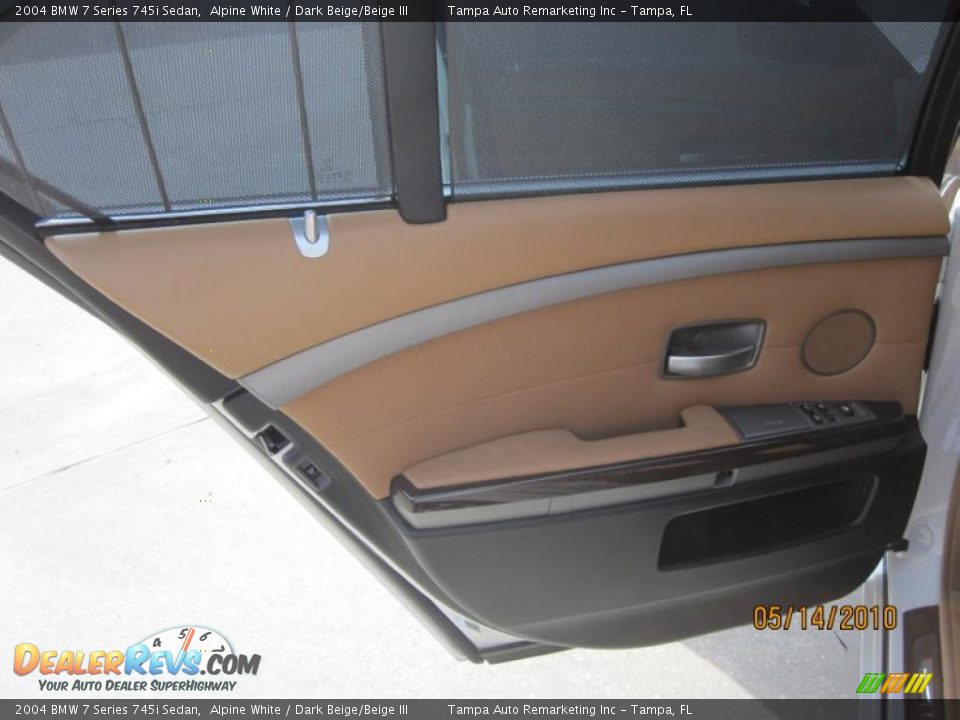 2004 BMW 7 Series 745i Sedan Alpine White / Dark Beige/Beige III Photo #16