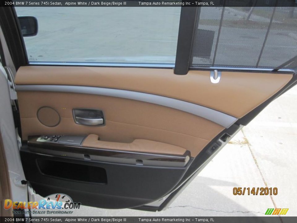 2004 BMW 7 Series 745i Sedan Alpine White / Dark Beige/Beige III Photo #17