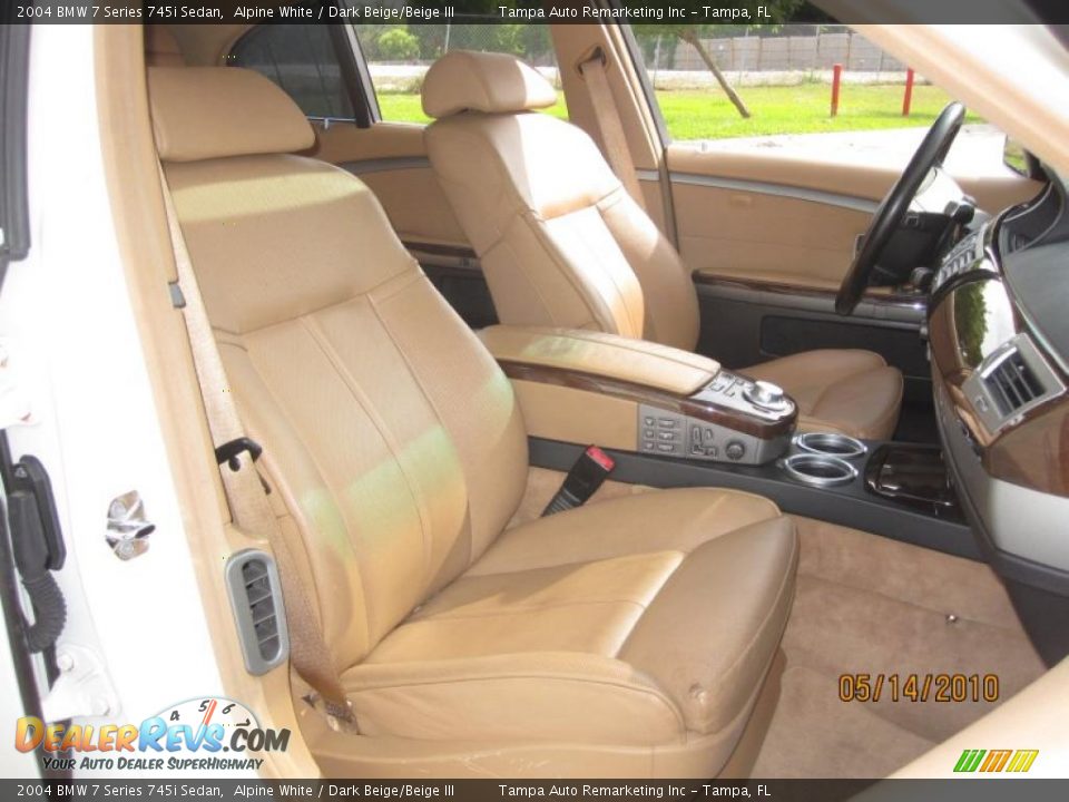 2004 BMW 7 Series 745i Sedan Alpine White / Dark Beige/Beige III Photo #19