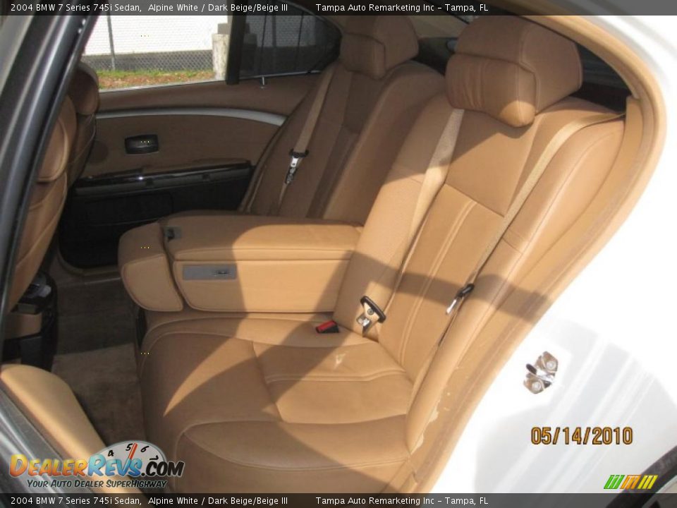 2004 BMW 7 Series 745i Sedan Alpine White / Dark Beige/Beige III Photo #20
