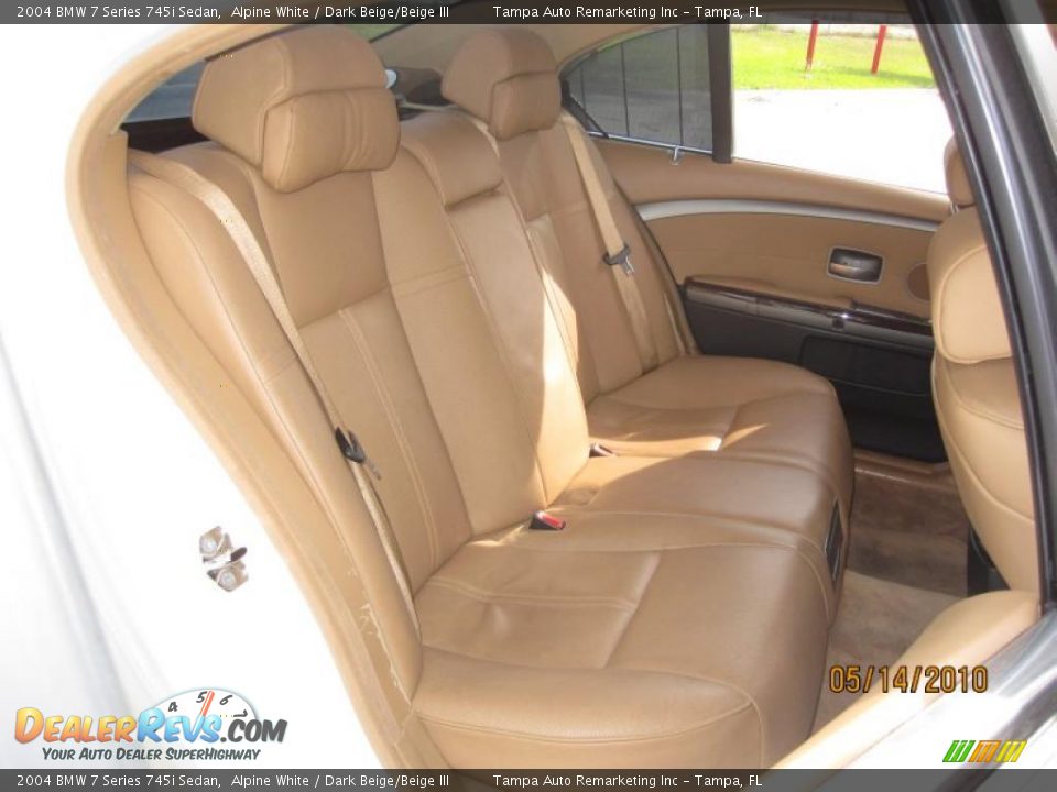 2004 BMW 7 Series 745i Sedan Alpine White / Dark Beige/Beige III Photo #21