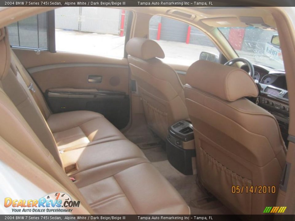 2004 BMW 7 Series 745i Sedan Alpine White / Dark Beige/Beige III Photo #22