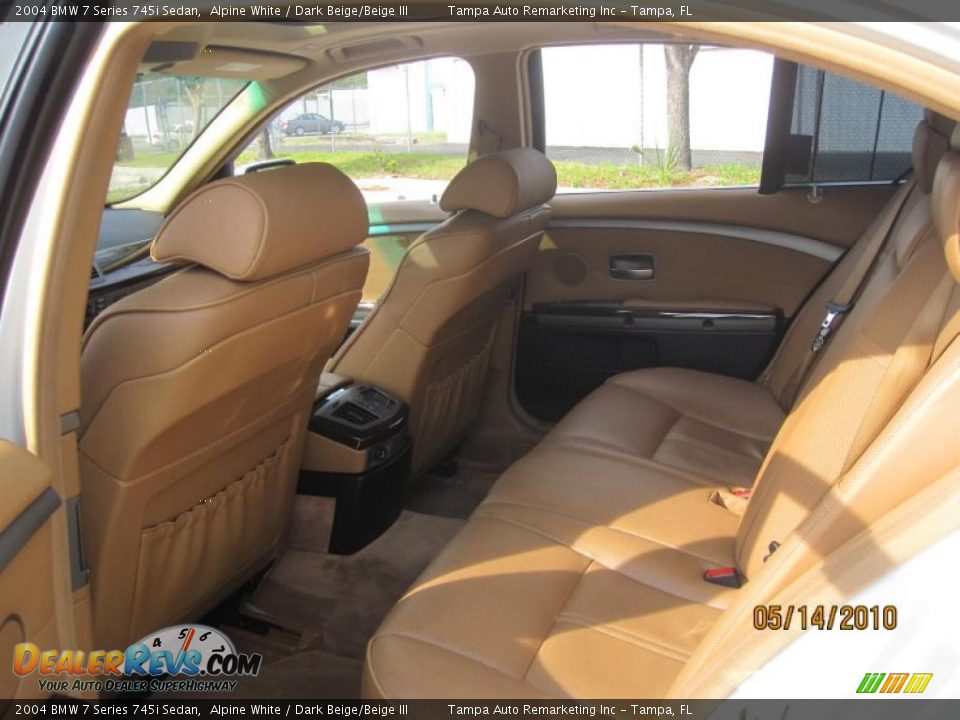 2004 BMW 7 Series 745i Sedan Alpine White / Dark Beige/Beige III Photo #23