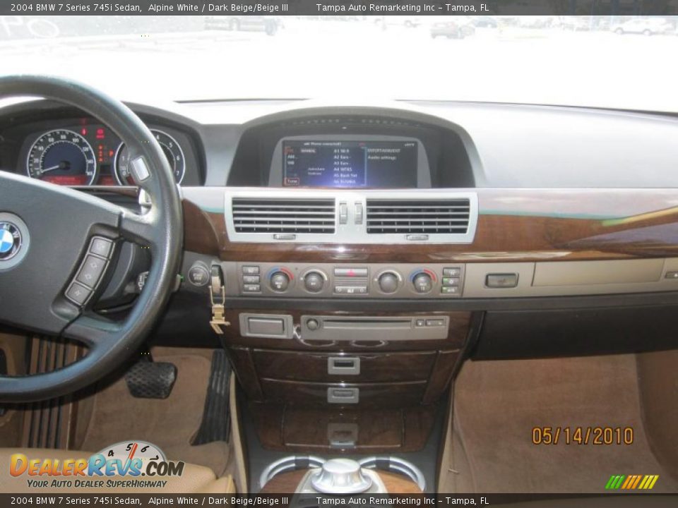 2004 BMW 7 Series 745i Sedan Alpine White / Dark Beige/Beige III Photo #25