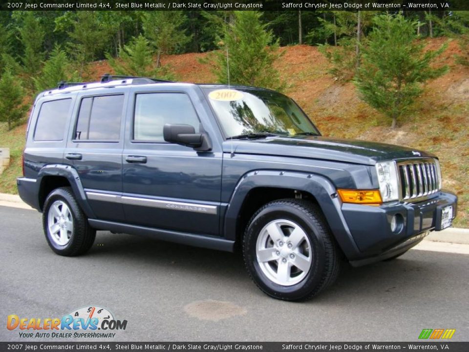 2007 Jeep Commander Limited 4x4 Steel Blue Metallic / Dark Slate Gray/Light Graystone Photo #3