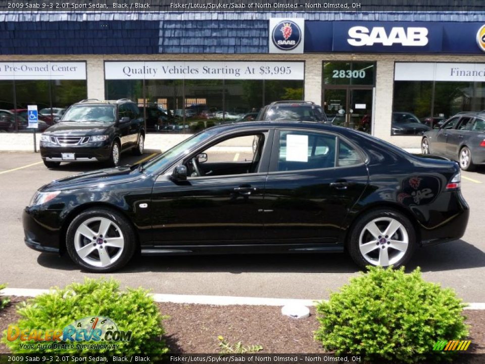 2009 Saab 9-3 2.0T Sport Sedan Black / Black Photo #1