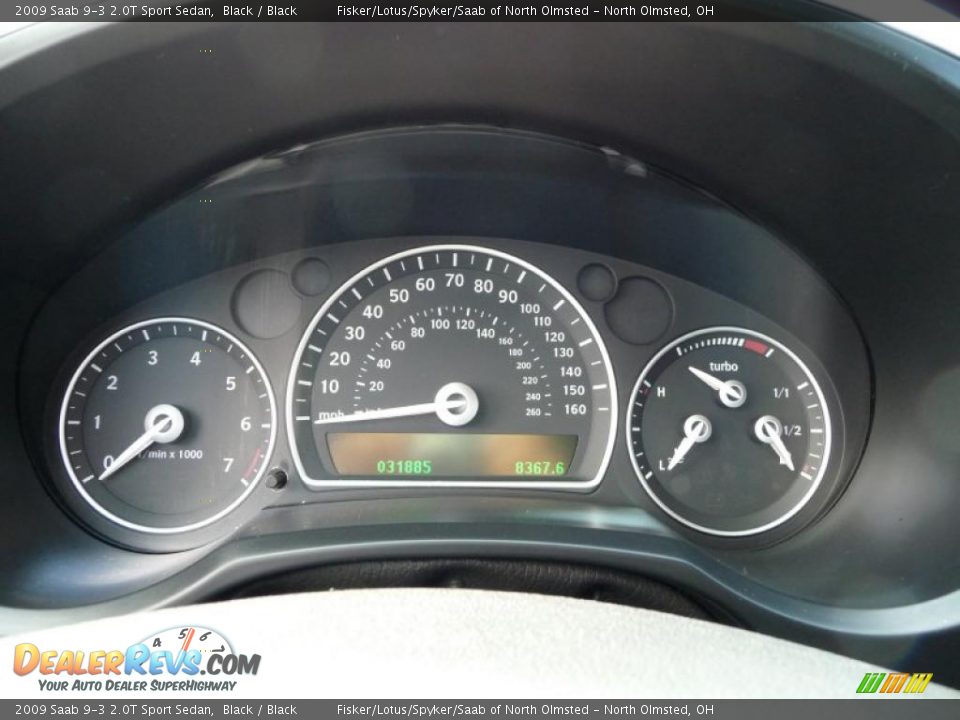 2009 Saab 9-3 2.0T Sport Sedan Black / Black Photo #12