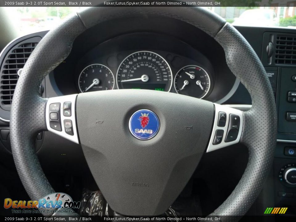 2009 Saab 9-3 2.0T Sport Sedan Black / Black Photo #13