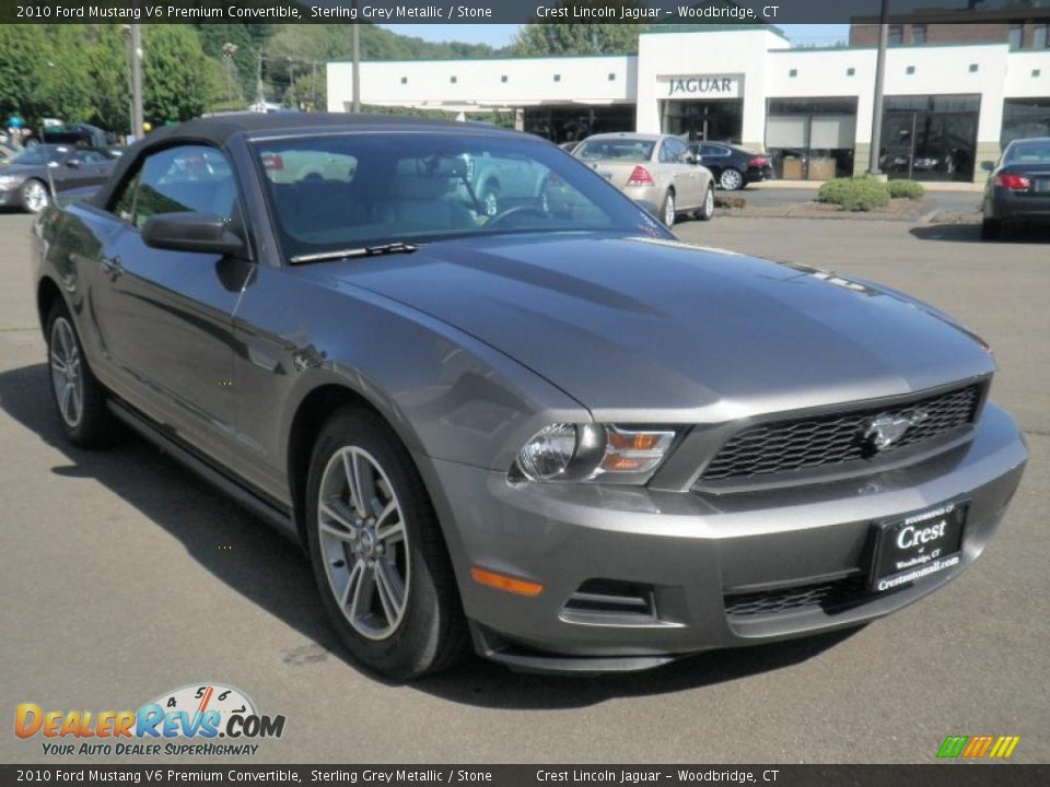 2010 Ford Mustang V6 Premium Convertible Sterling Grey Metallic / Stone Photo #3
