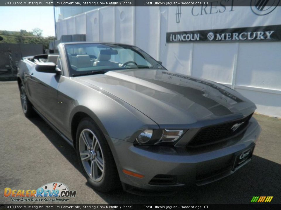 2010 Ford Mustang V6 Premium Convertible Sterling Grey Metallic / Stone Photo #10