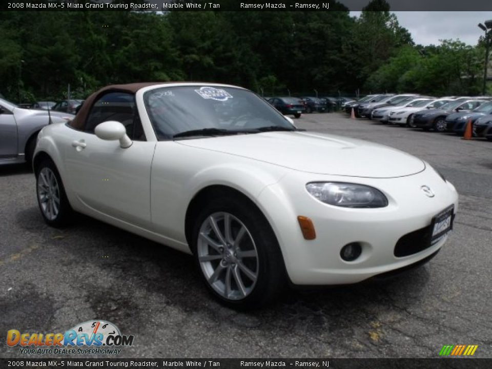 2008 Mazda MX-5 Miata Grand Touring Roadster Marble White / Tan Photo #1