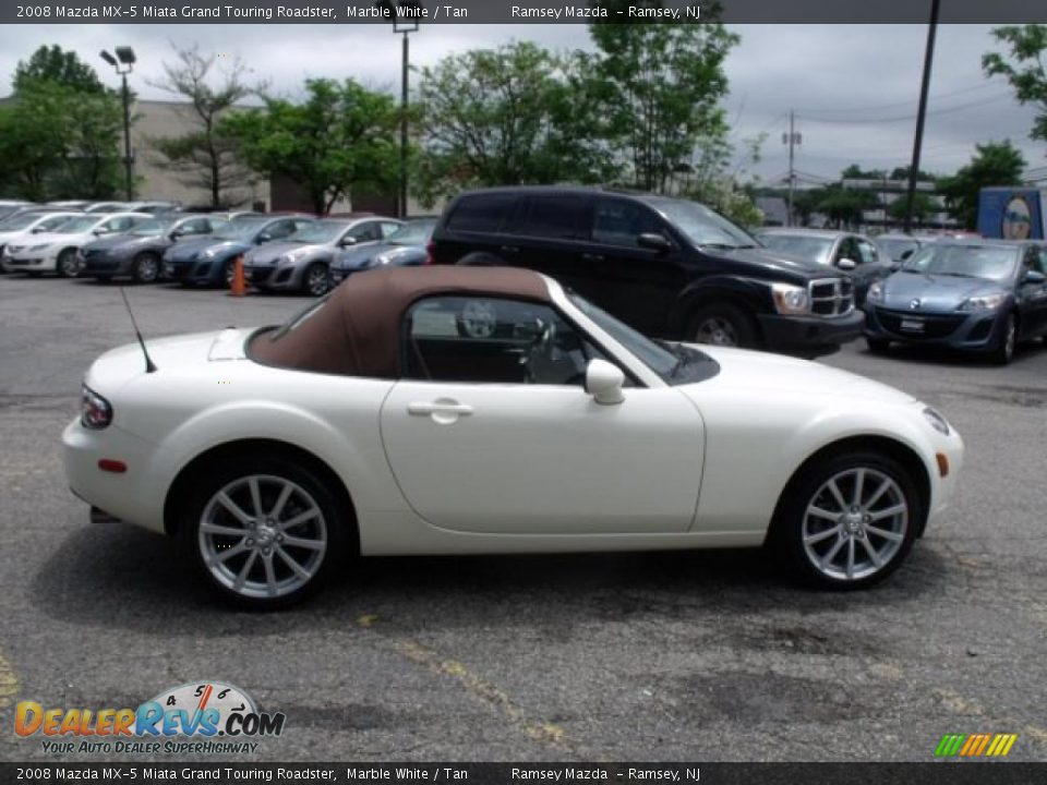 2008 Mazda MX-5 Miata Grand Touring Roadster Marble White / Tan Photo #2