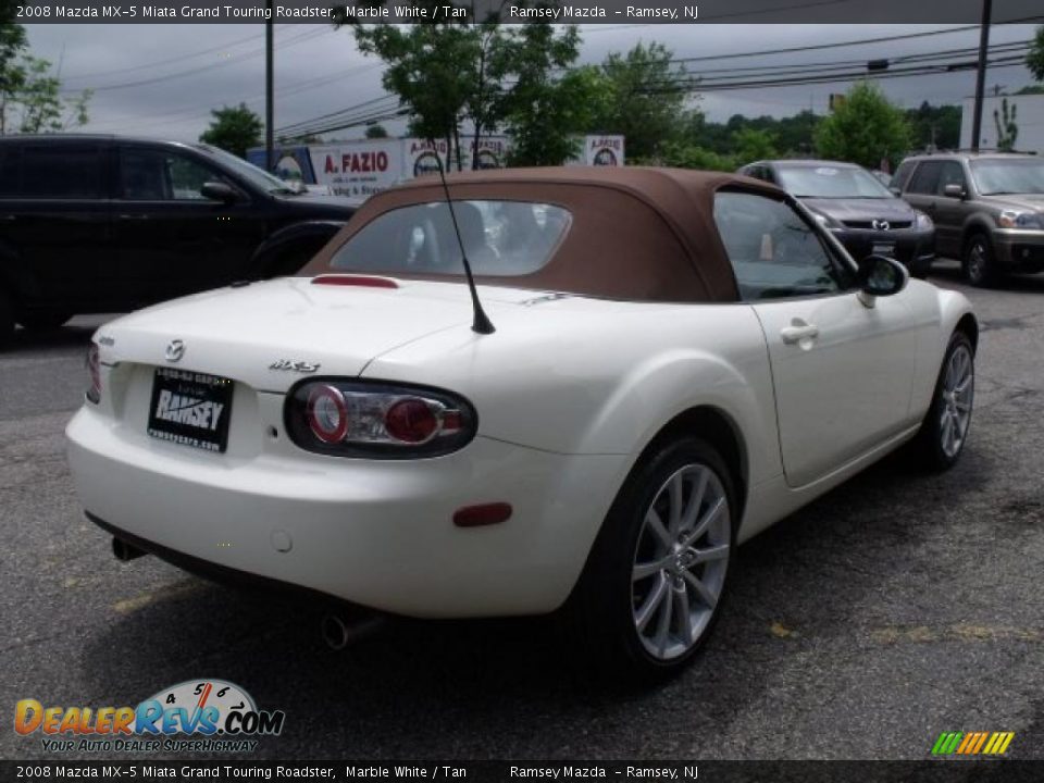 2008 Mazda MX-5 Miata Grand Touring Roadster Marble White / Tan Photo #3