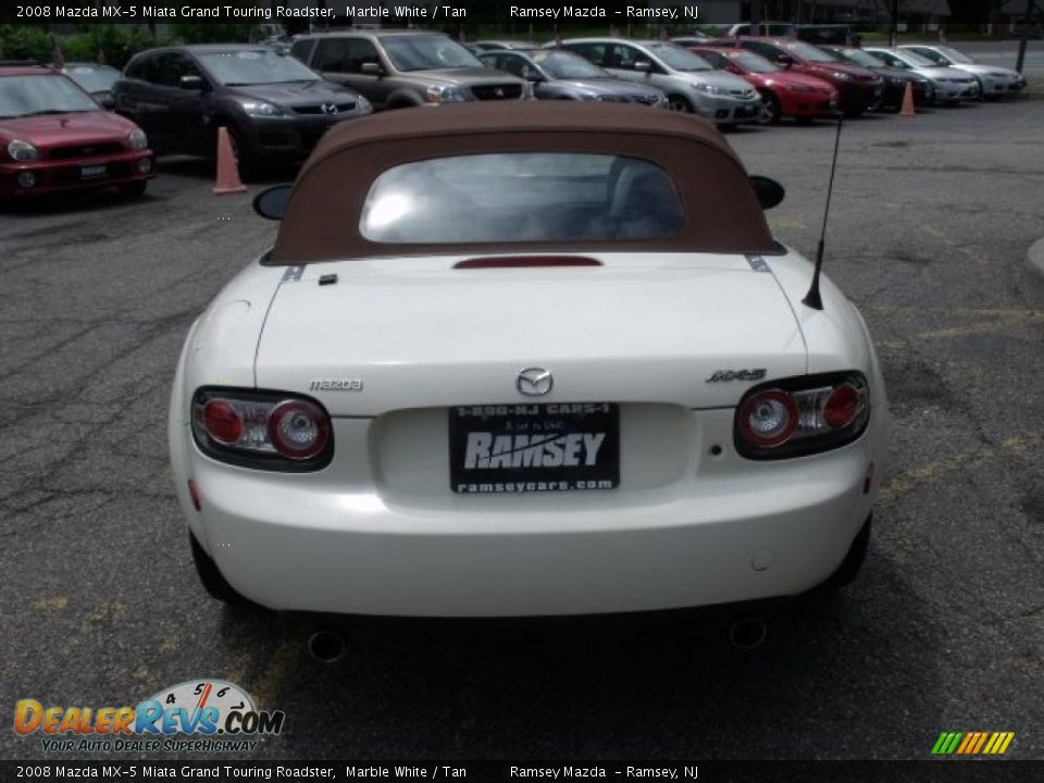 2008 Mazda MX-5 Miata Grand Touring Roadster Marble White / Tan Photo #4