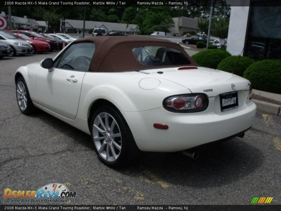 2008 Mazda MX-5 Miata Grand Touring Roadster Marble White / Tan Photo #5