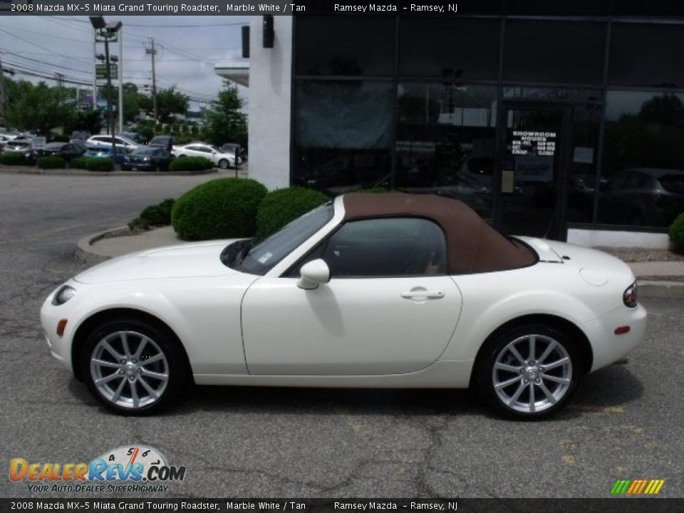 2008 Mazda MX-5 Miata Grand Touring Roadster Marble White / Tan Photo #6