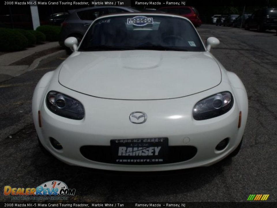 2008 Mazda MX-5 Miata Grand Touring Roadster Marble White / Tan Photo #8