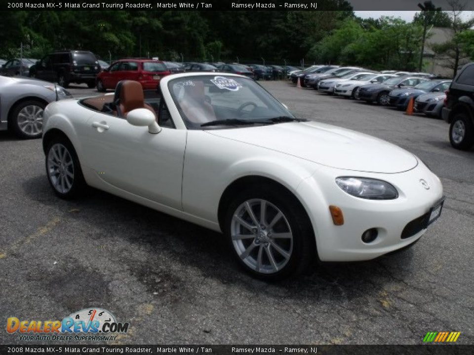 2008 Mazda MX-5 Miata Grand Touring Roadster Marble White / Tan Photo #9