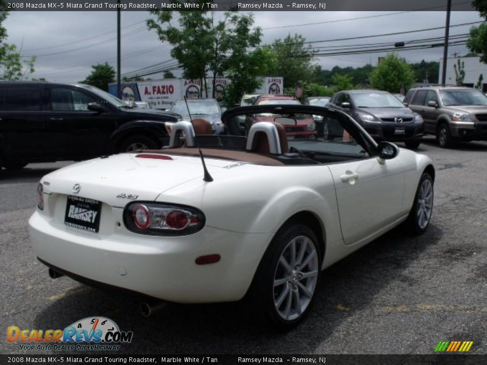 2008 Mazda MX-5 Miata Grand Touring Roadster Marble White / Tan Photo #10