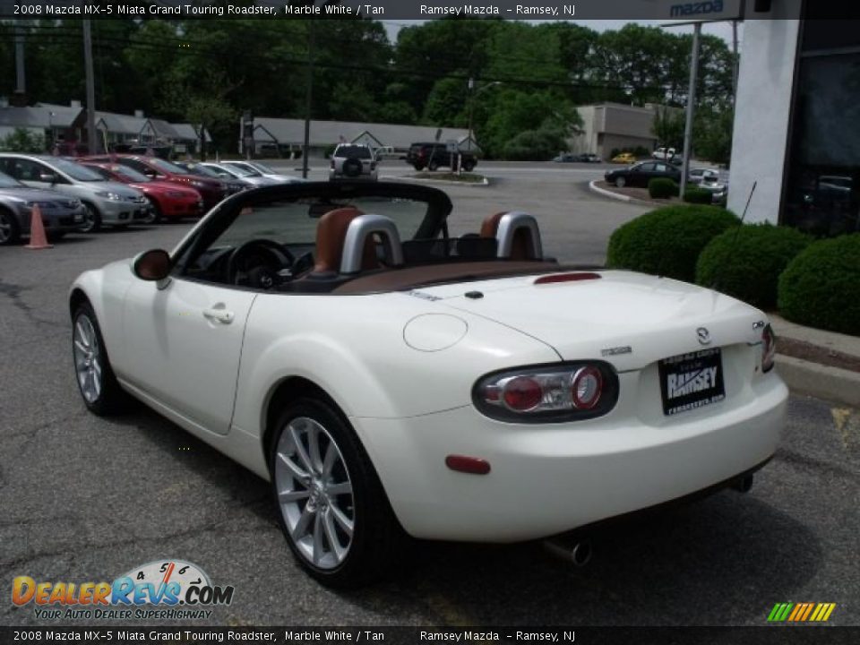 2008 Mazda MX-5 Miata Grand Touring Roadster Marble White / Tan Photo #11
