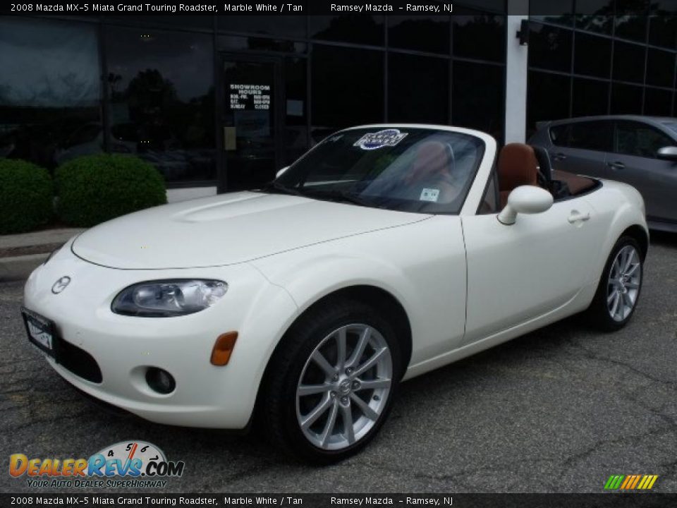 2008 Mazda MX-5 Miata Grand Touring Roadster Marble White / Tan Photo #12