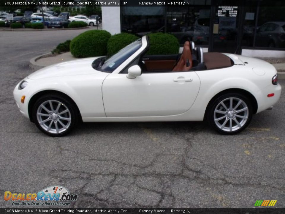 2008 Mazda MX-5 Miata Grand Touring Roadster Marble White / Tan Photo #13