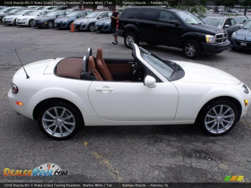 2008 Mazda MX-5 Miata Grand Touring Roadster Marble White / Tan Photo #14