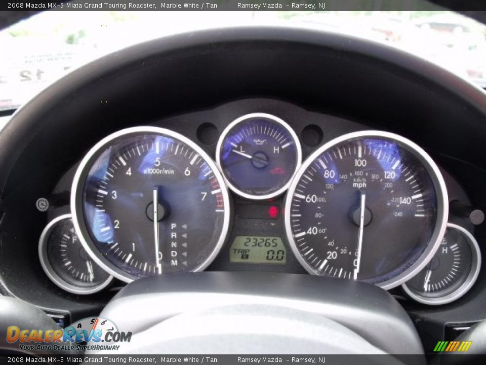 2008 Mazda MX-5 Miata Grand Touring Roadster Marble White / Tan Photo #25