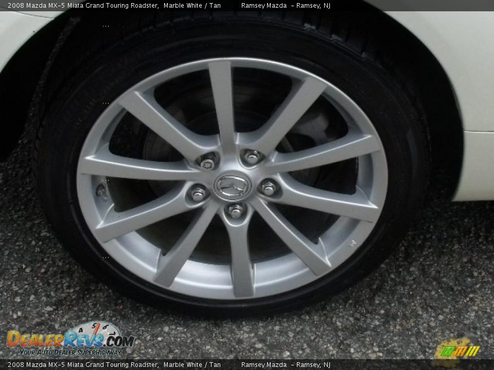2008 Mazda MX-5 Miata Grand Touring Roadster Marble White / Tan Photo #36