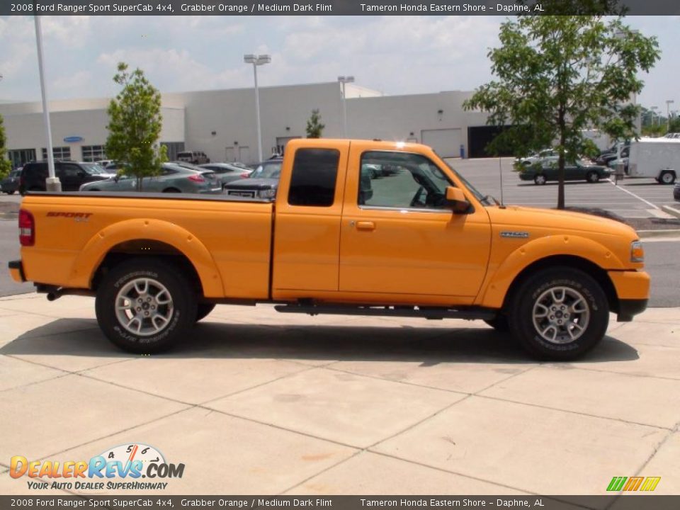 2008 Ford Ranger Sport SuperCab 4x4 Grabber Orange / Medium Dark Flint Photo #4