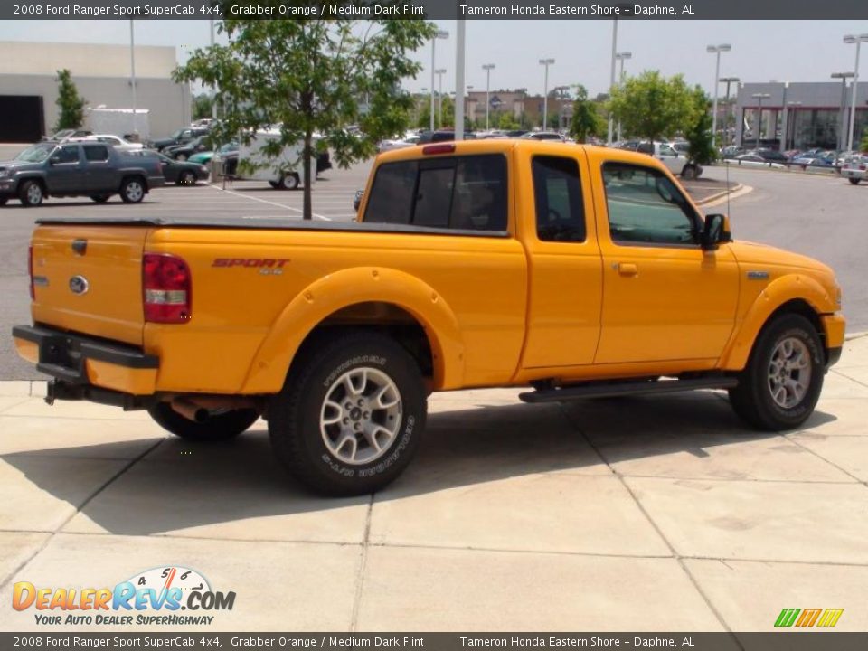 2008 Ford Ranger Sport SuperCab 4x4 Grabber Orange / Medium Dark Flint Photo #5