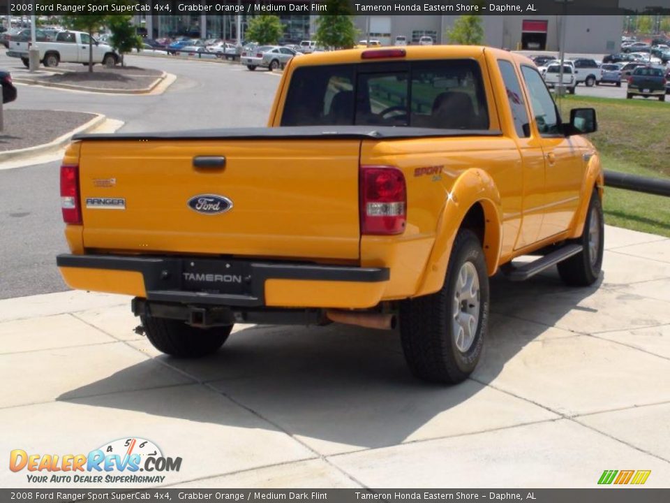 2008 Ford Ranger Sport SuperCab 4x4 Grabber Orange / Medium Dark Flint Photo #6