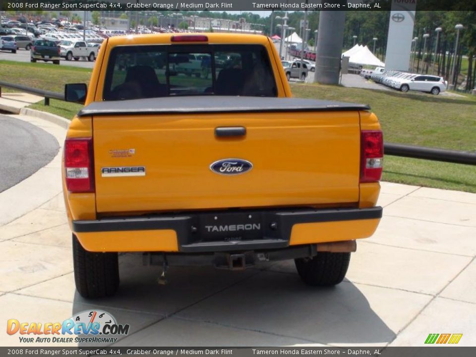 2008 Ford Ranger Sport SuperCab 4x4 Grabber Orange / Medium Dark Flint Photo #7