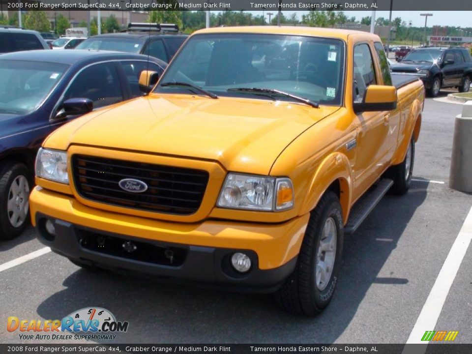 2008 Ford Ranger Sport SuperCab 4x4 Grabber Orange / Medium Dark Flint Photo #33