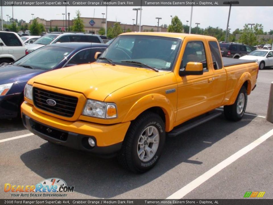 2008 Ford Ranger Sport SuperCab 4x4 Grabber Orange / Medium Dark Flint Photo #34