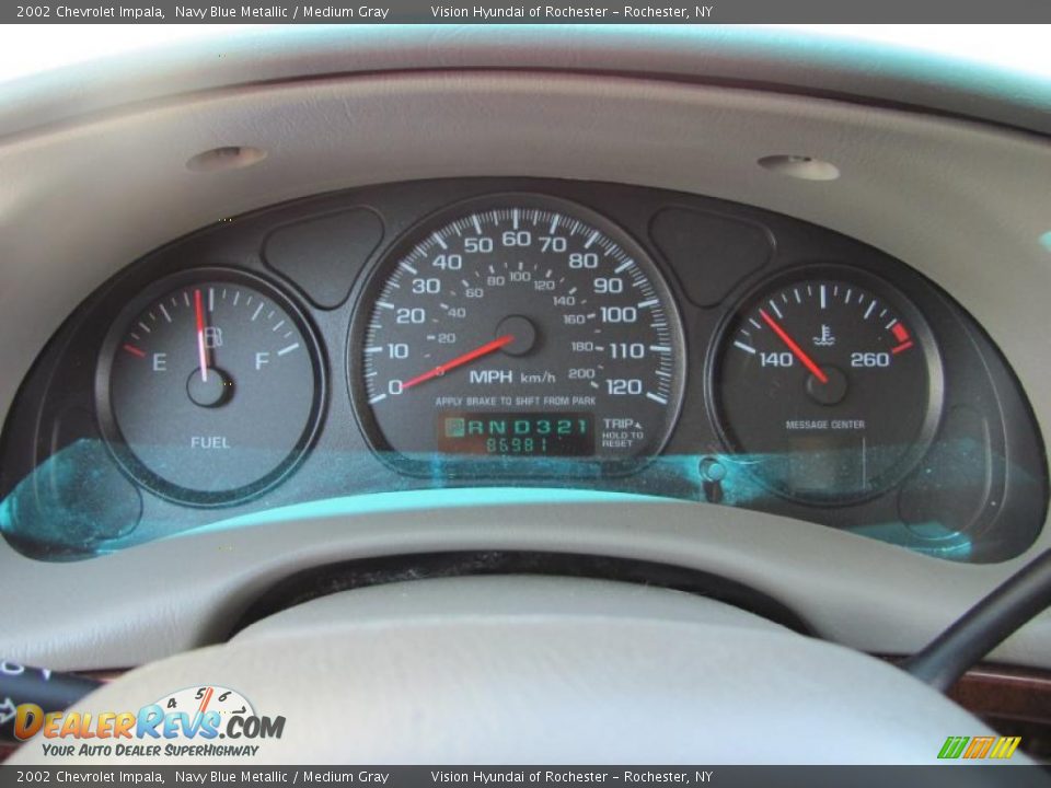 2002 Chevrolet Impala Navy Blue Metallic / Medium Gray Photo #14
