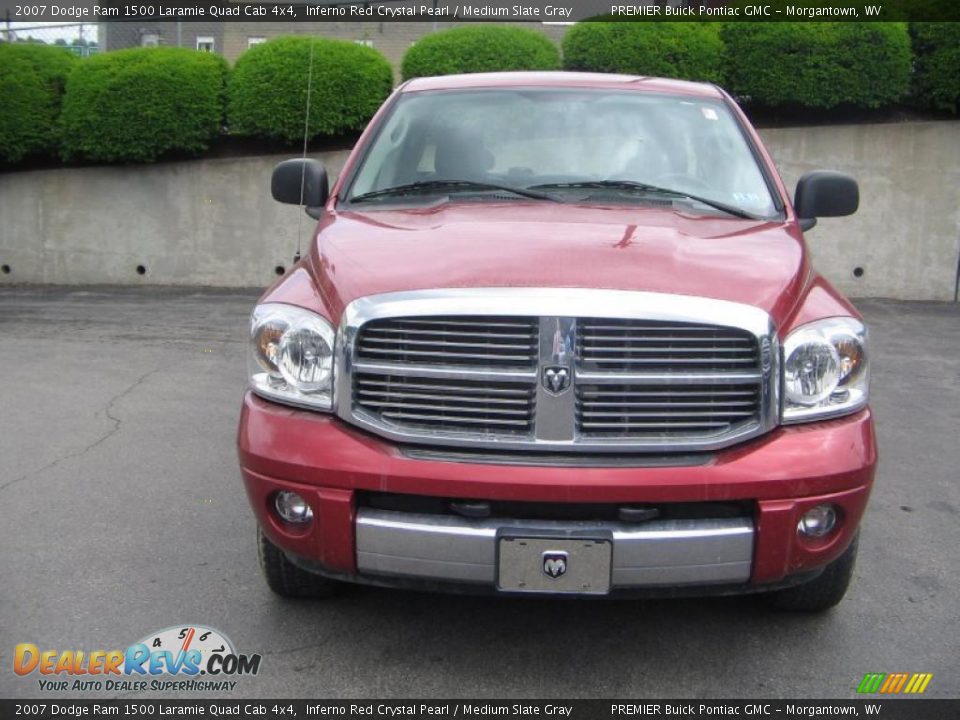 2007 Dodge Ram 1500 Laramie Quad Cab 4x4 Inferno Red Crystal Pearl / Medium Slate Gray Photo #1