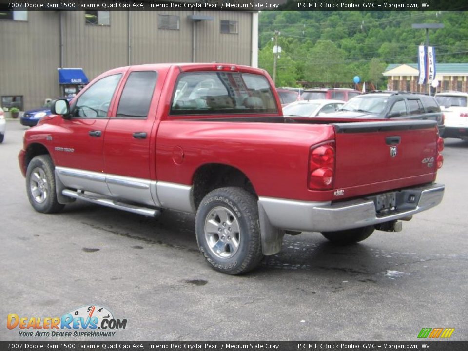 2007 Dodge Ram 1500 Laramie Quad Cab 4x4 Inferno Red Crystal Pearl / Medium Slate Gray Photo #4