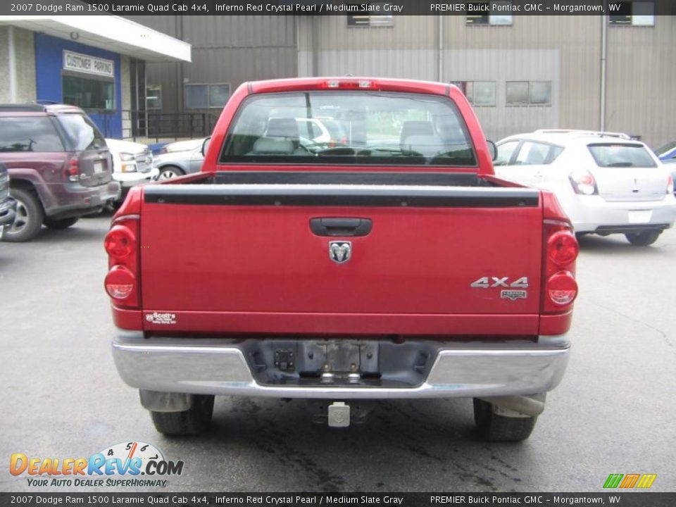 2007 Dodge Ram 1500 Laramie Quad Cab 4x4 Inferno Red Crystal Pearl / Medium Slate Gray Photo #5