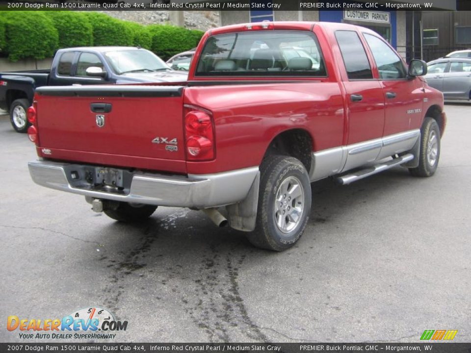 2007 Dodge Ram 1500 Laramie Quad Cab 4x4 Inferno Red Crystal Pearl / Medium Slate Gray Photo #6