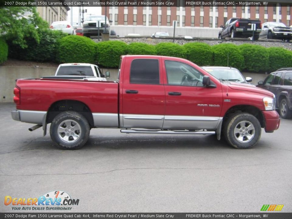 2007 Dodge Ram 1500 Laramie Quad Cab 4x4 Inferno Red Crystal Pearl / Medium Slate Gray Photo #7