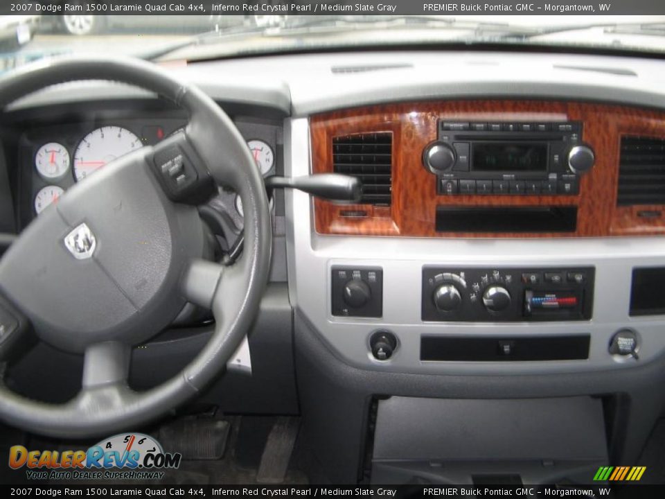 2007 Dodge Ram 1500 Laramie Quad Cab 4x4 Inferno Red Crystal Pearl / Medium Slate Gray Photo #12