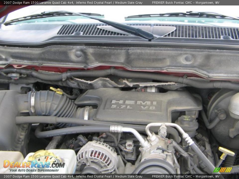 2007 Dodge Ram 1500 Laramie Quad Cab 4x4 Inferno Red Crystal Pearl / Medium Slate Gray Photo #16