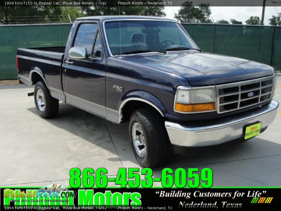 1994 Ford F150 XL Regular Cab Royal Blue Metallic / Grey Photo #1