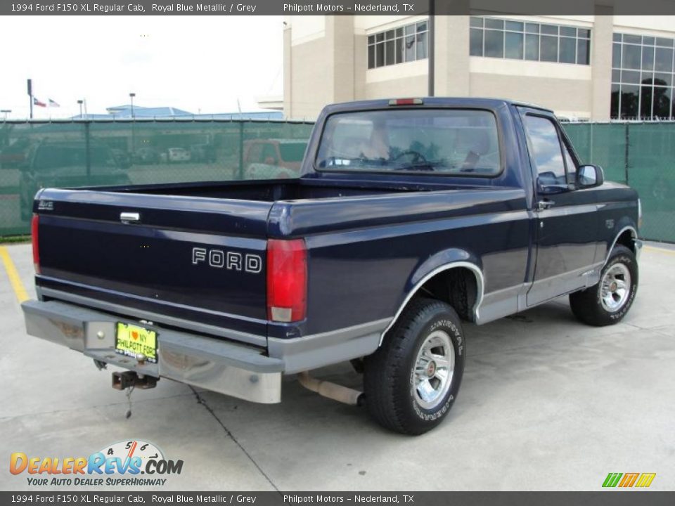 1994 Ford F150 XL Regular Cab Royal Blue Metallic / Grey Photo #3