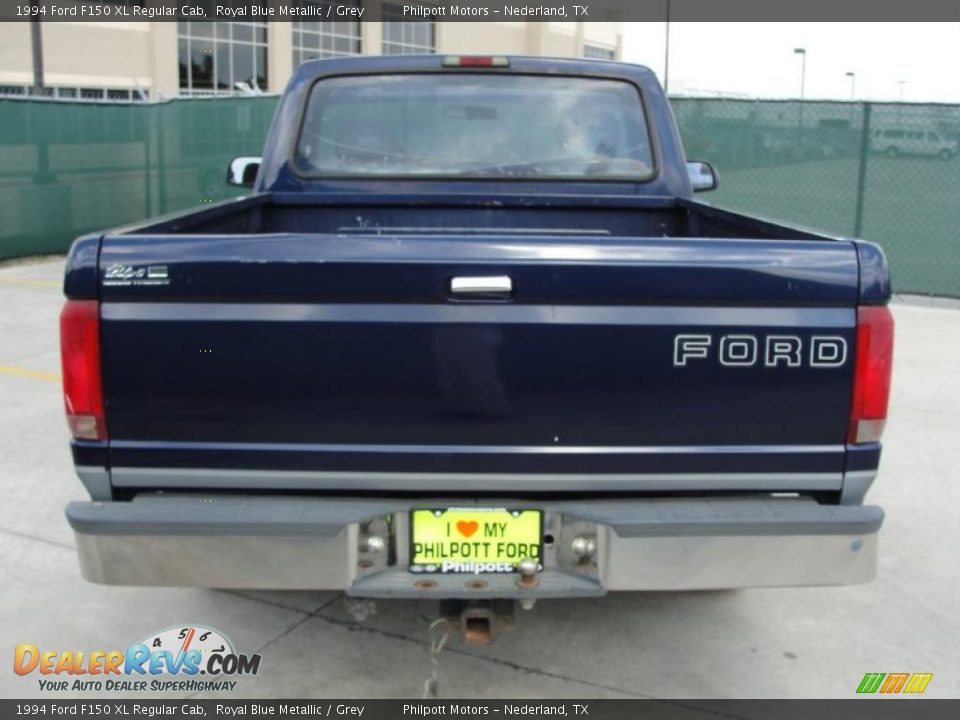 1994 Ford F150 XL Regular Cab Royal Blue Metallic / Grey Photo #4