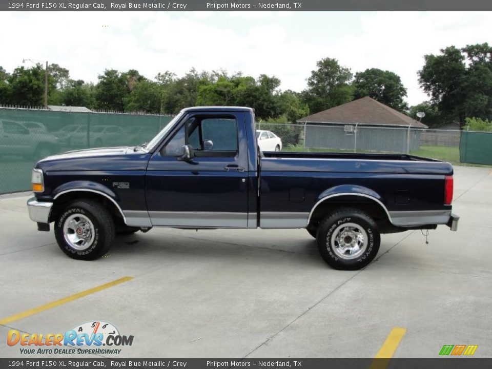 1994 Ford F150 XL Regular Cab Royal Blue Metallic / Grey Photo #6