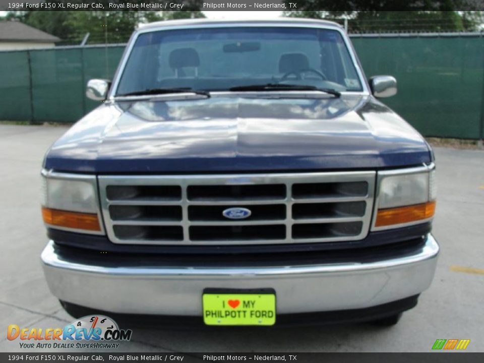 1994 Ford F150 XL Regular Cab Royal Blue Metallic / Grey Photo #8