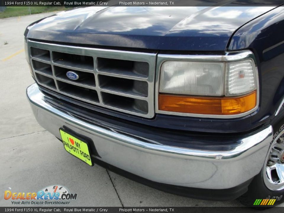 1994 Ford F150 XL Regular Cab Royal Blue Metallic / Grey Photo #10